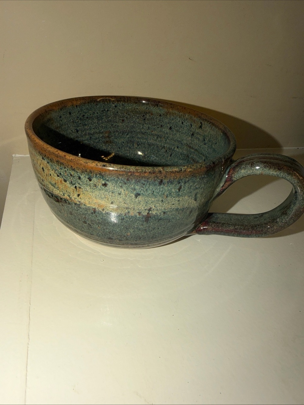 Hinkle Creek Pottery Handled Soup/Chowder Mug Bowl Glazed Signed